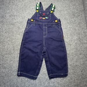 Vintage L.A. Baby Denim Fish Embroidered Overalls (Size 18MOS) 100% Cotton Rare